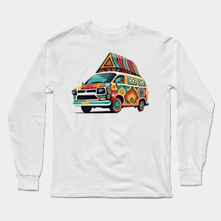 Classic Bus Afrocentric Pattern Long Sleeve T-Shirt